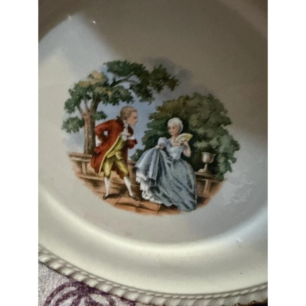 The Harker Pottery Co. Made in USA 22 KT Gold Trim Colonial  6-1/4 inch